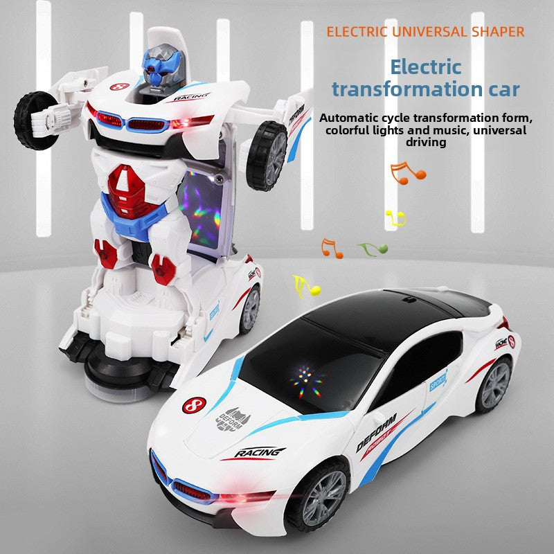 Transforming and Rotating Toy Car Robot