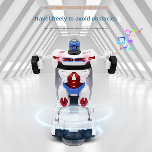 Transforming and Rotating Toy Car Robot