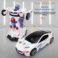 Transforming and Rotating Toy Car Robot