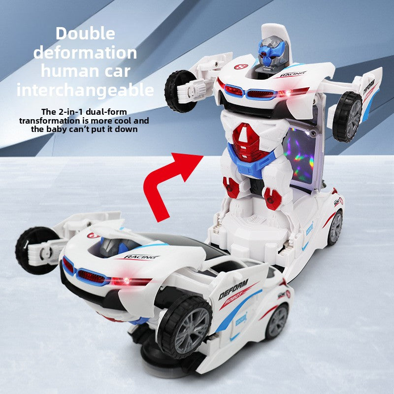 Transforming and Rotating Toy Car Robot